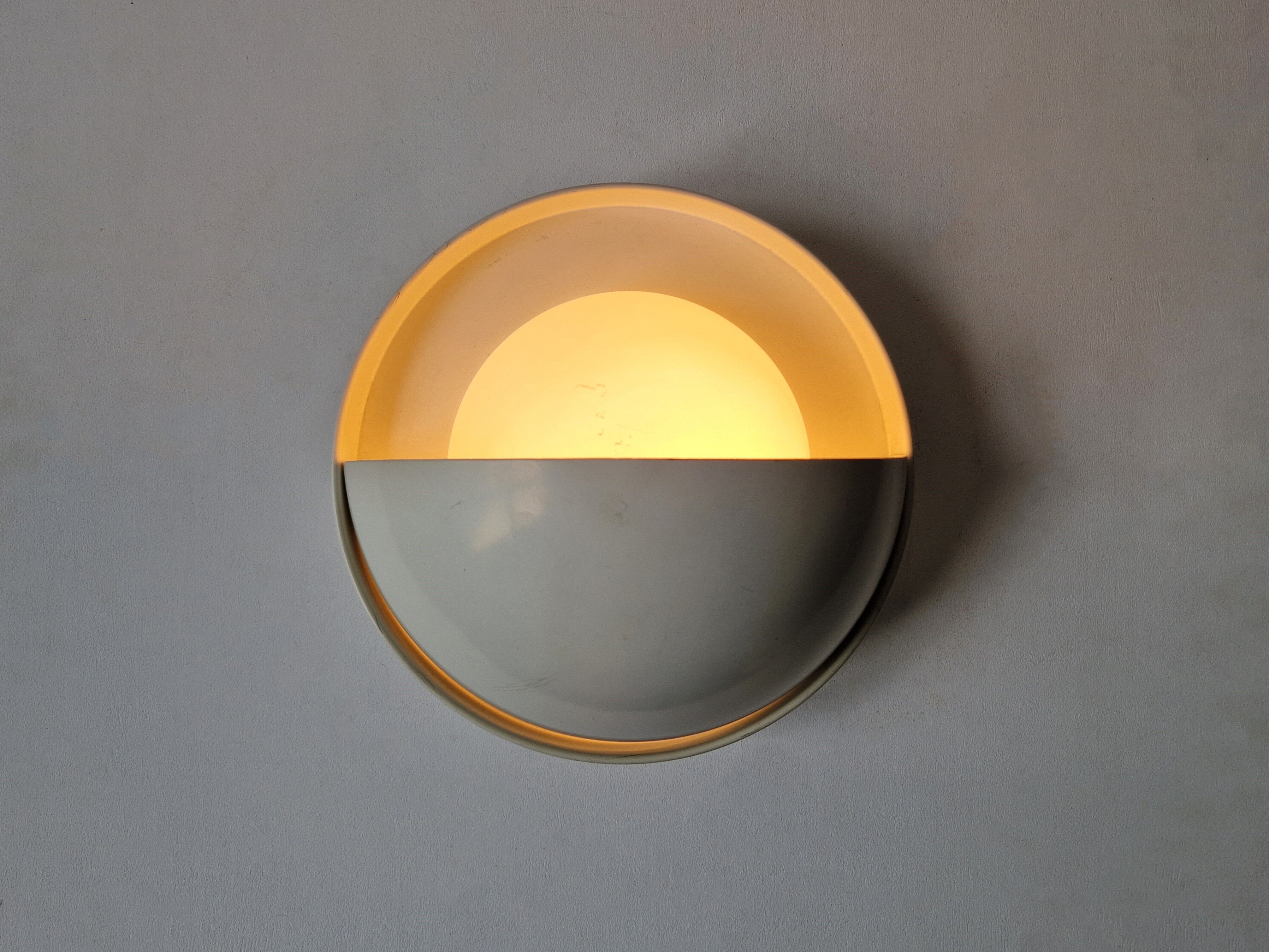 White metal Eclipse wall or ceiling lamp by Dijkstra Lighting, The Netherlands 1970's