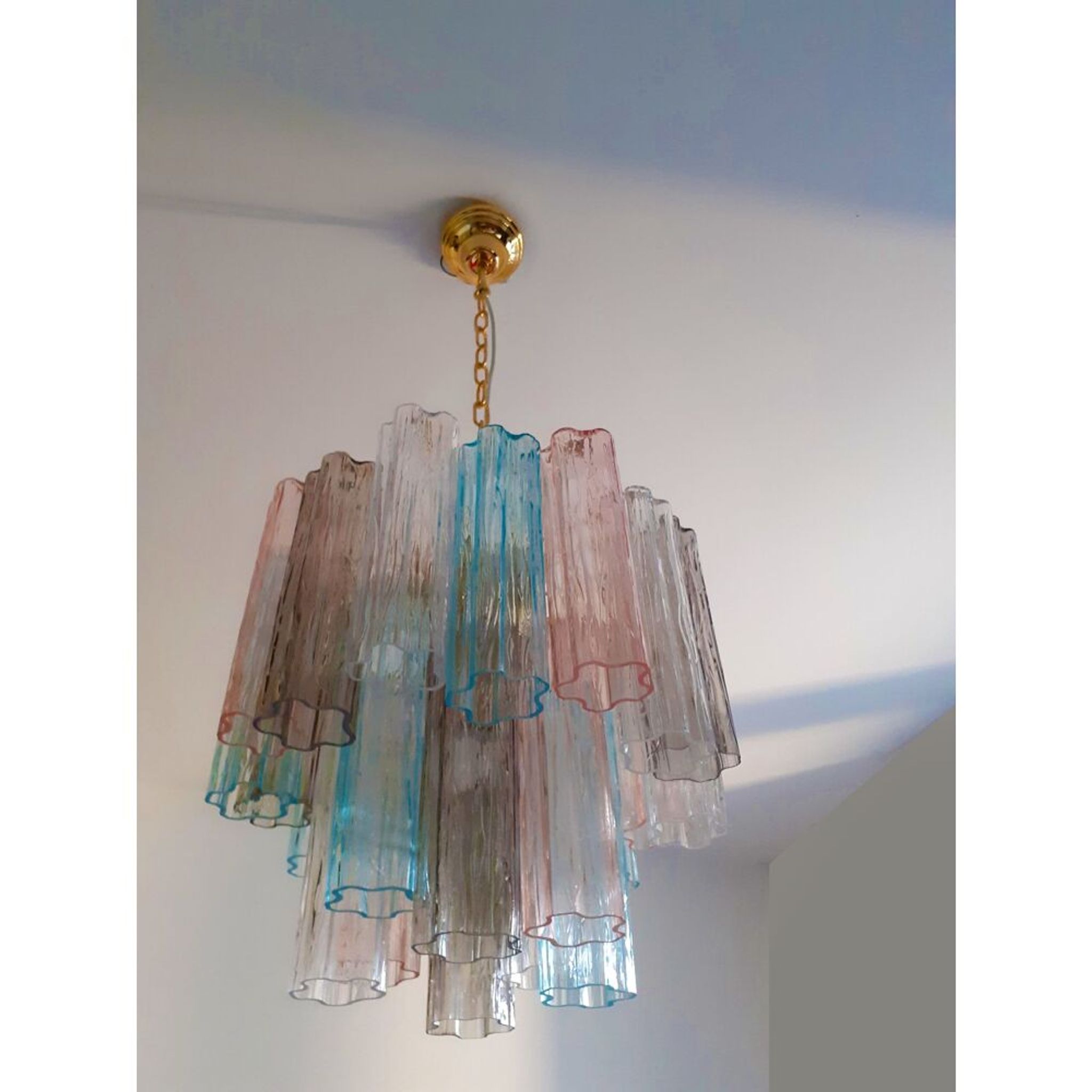 Lustre multicolore en verre de murano « tronchi » d50