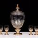 Stunning Antique Enameled Glass serving set for fruit, dessert or punch. 1880