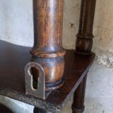 Old wooden shelf turned to hang