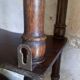 Old wooden shelf turned to hang