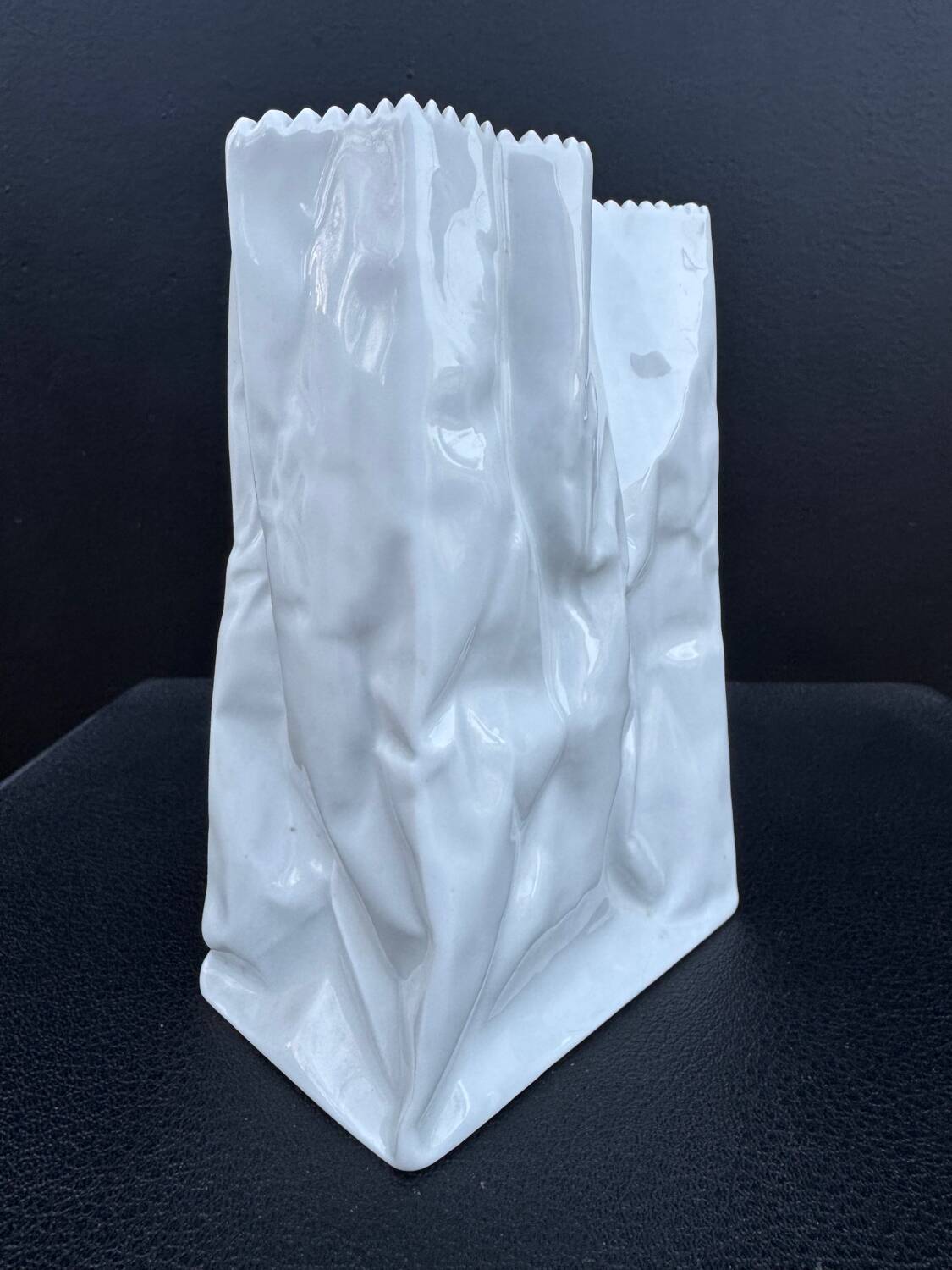 "Paper bag" vase by Tapio Wirkkala, Rosenthal, 1970s.