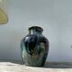 Signed ceramic flamed vase