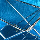 Vintage folding server 1970 with 2 smoked glass trays
