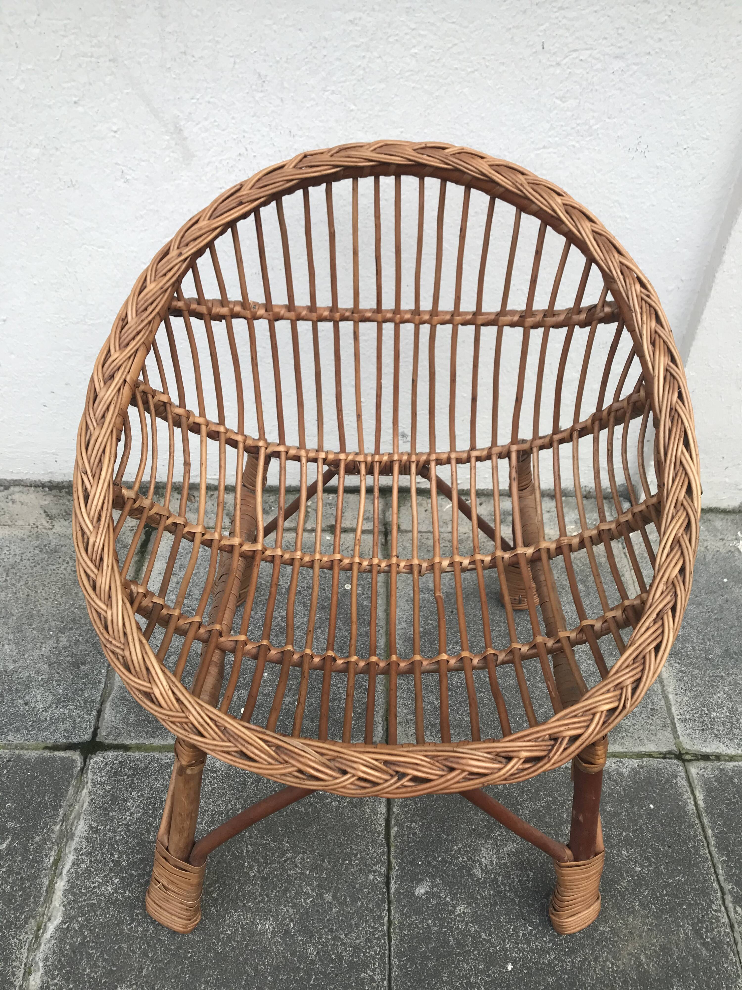 Pair of rattan chairs for children