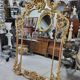 Golden wooden glazed mirror ref mart