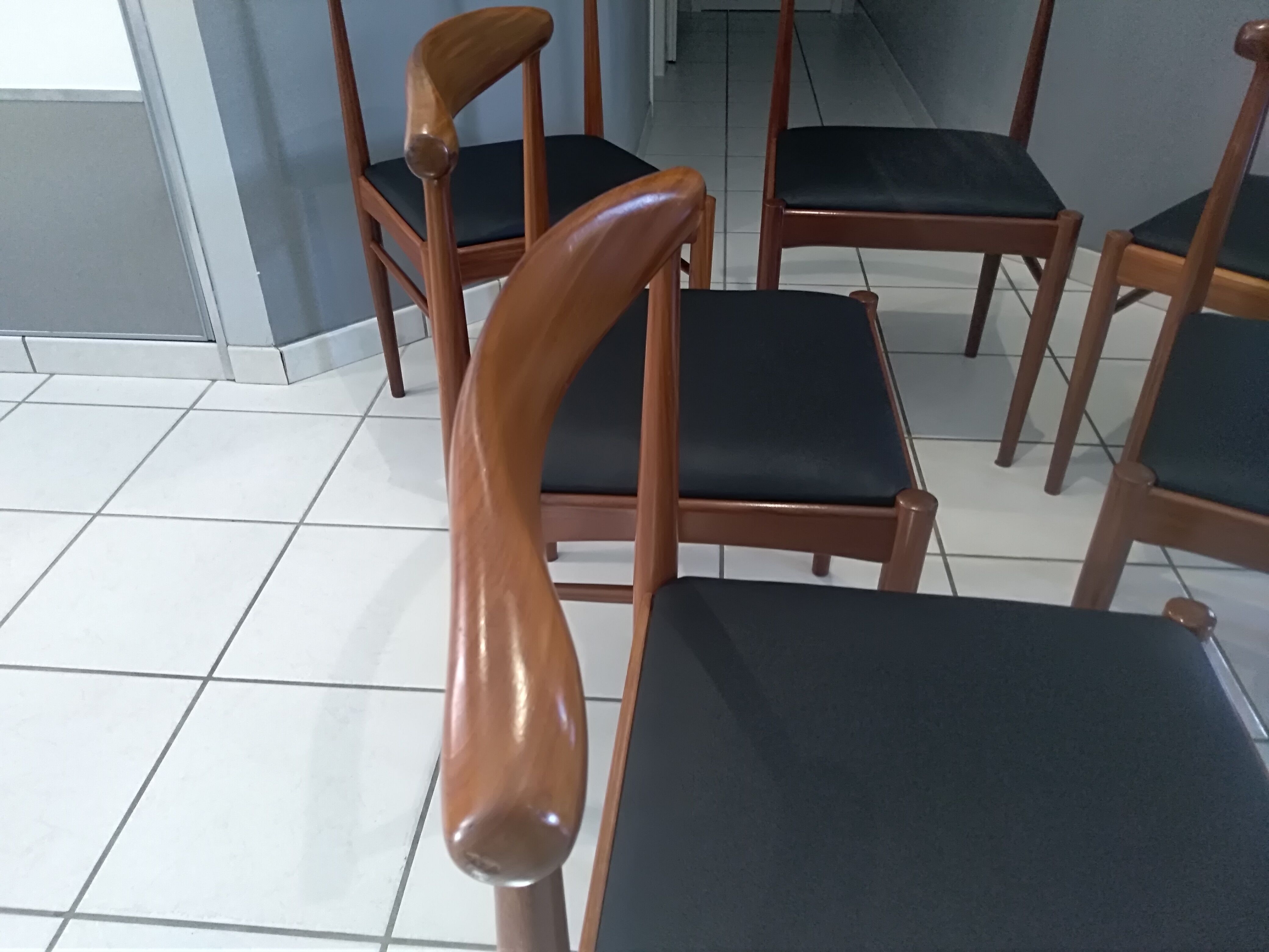 Suite of 6 chairs in Teck Denmark K.S vintage 1960