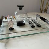 Art Deco liqueur service with a decanter and 6 glasses, in the style of Willem Jacob Rozendaal, Netherlands 1930s.