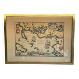 Carte marine océan atlantique vintage, encadrée