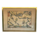Vintage Atlantic Ocean Marine Map Gold Leaf Frame