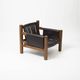Pair of lounge chairs produced by TON in wood and brown leather, Czechoslovakia, 1990s