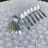 Set of 12 forks and 12 spoons Orbrille silver metal 1950 vintage