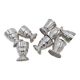 8 art deco eggcups in silver metal