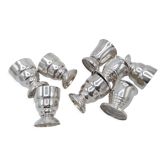 8 art deco eggcups in silver metal