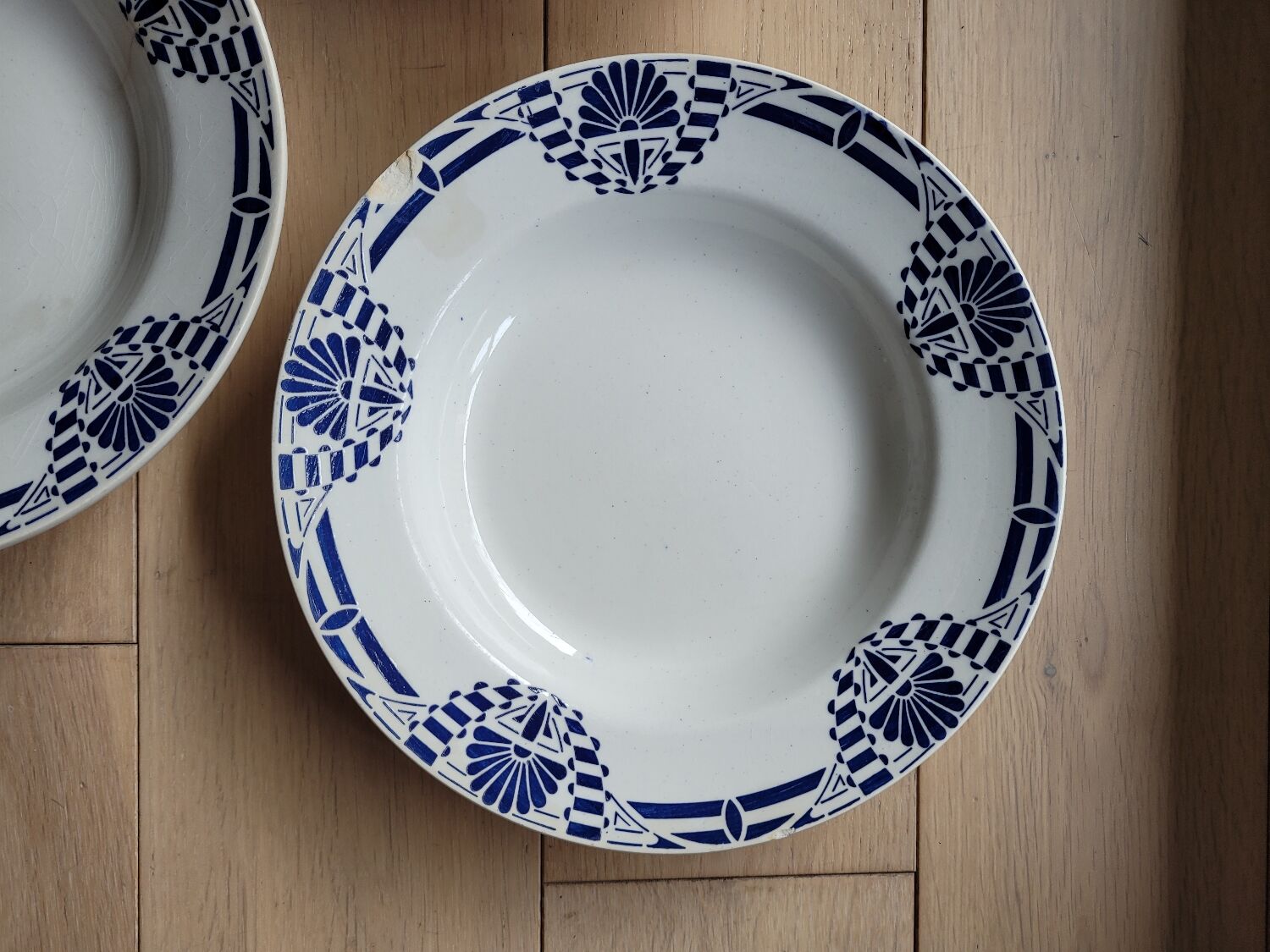 Set of 3 hollow plates Orchies Moulin des Loups Palmes
