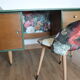Restored office, 60/70 year, forest green and ancient flowers