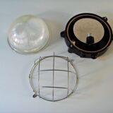 Ceiling lamp in Bakelite and glass.