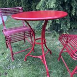 Salon de jardin - 2 chaises Arras US, 1 guéridon Arras - Rouge vif
