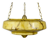 Art Deco pendant lamp in yellow glass, 1930s