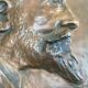 Medallion bas-relief portrait man old bronze 24 cm 1.6 kg foundries Manures et Cie