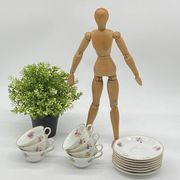 Antique Charles Ahrenfeldt porcelain service, flowers / floral / gilding