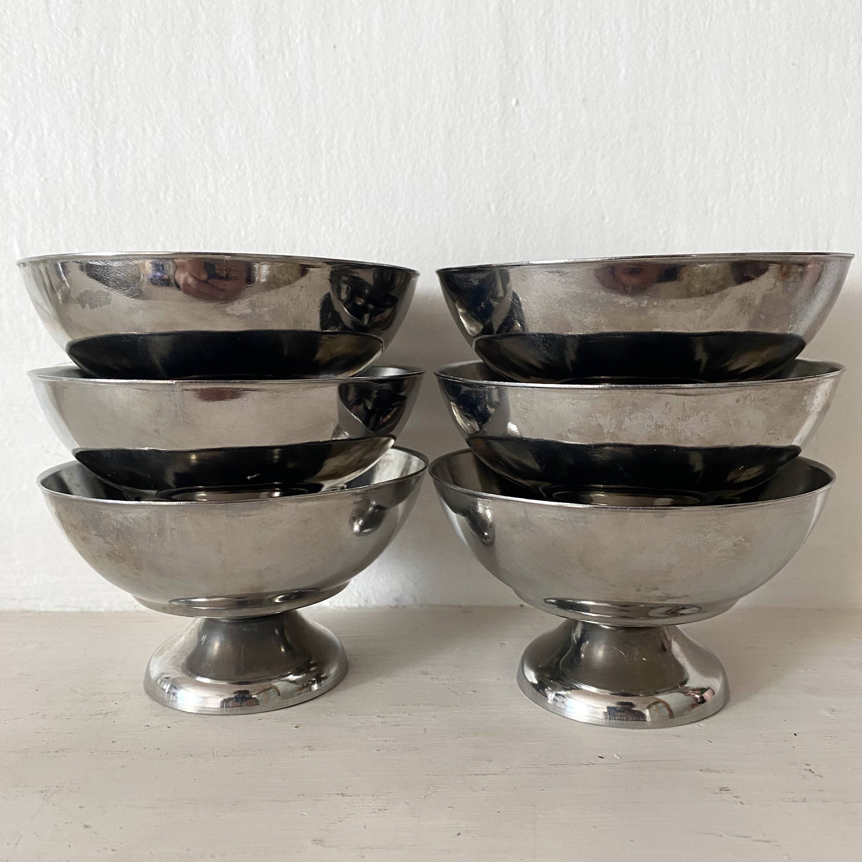 Vintage stainless steel cups from France