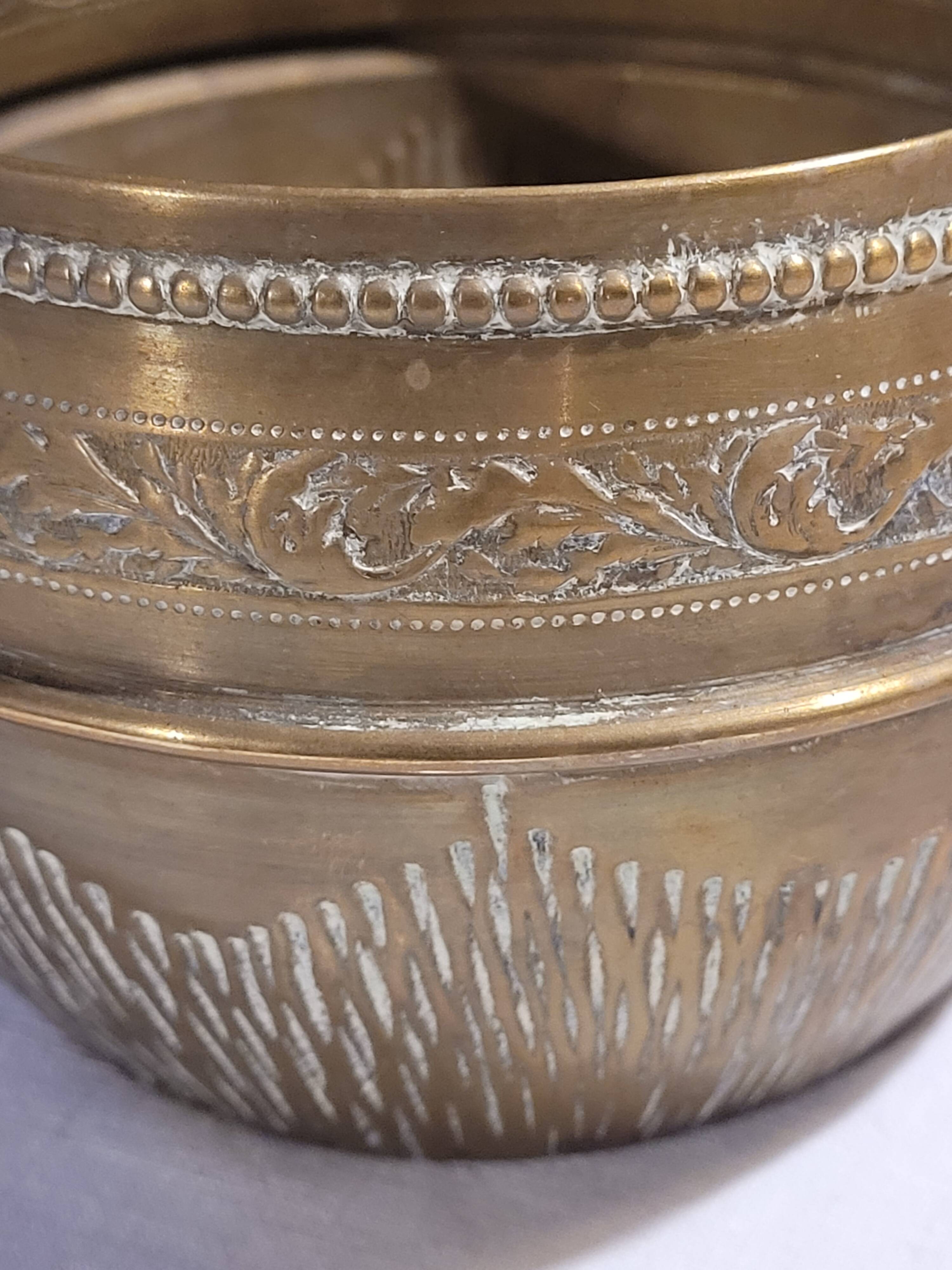 Golden brass cache pot - antique - vintage