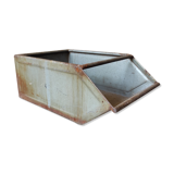 Old Valentini metal crate/locker with vintage industrial stackable spout