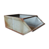 Old Valentini metal crate/locker with vintage industrial stackable spout