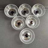 6 Colored cut crystal bowls – Val Saint Lambert