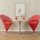 Unique Cone Chairs by Verner Panton for Gebrüder Nehl, set of 2, pink and orange