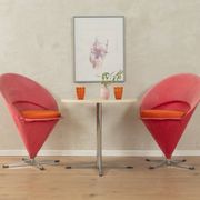 Unique Cone Chairs by Verner Panton for Gebrüder Nehl, set of 2, pink and orange