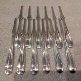 6 silver-plated metal lobster forks by the silversmith Christofle, model Dax.