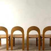 Set of 4 caned chairs Arcadia by Tagliabue di Cascina Armata, 1970-80.