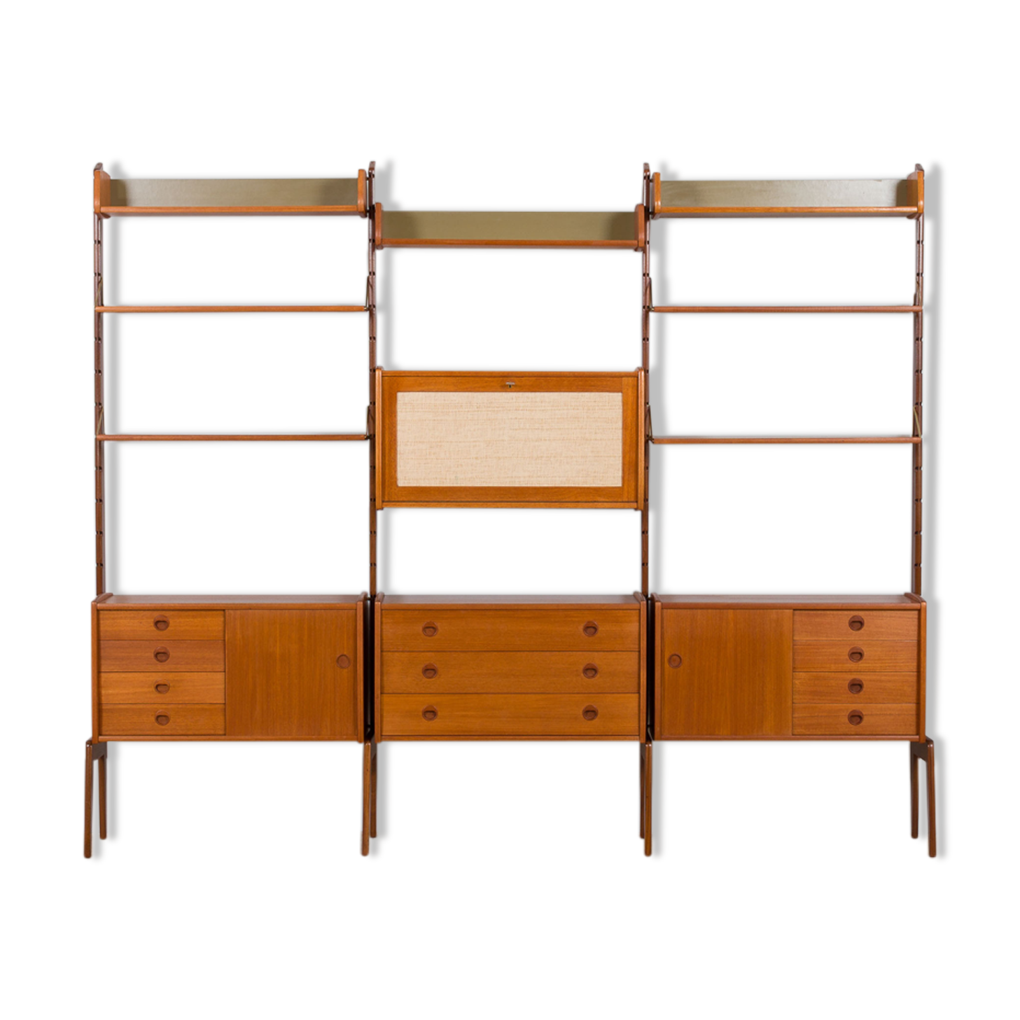 Scandinavian  free standing  Ergo wall unit bar cabinet and 3 cabinets and with 7 shelves,  by John