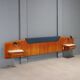 Tête de lit vintage avec tables de chevet Galleria Mobili d'Arte Cantù années 1950