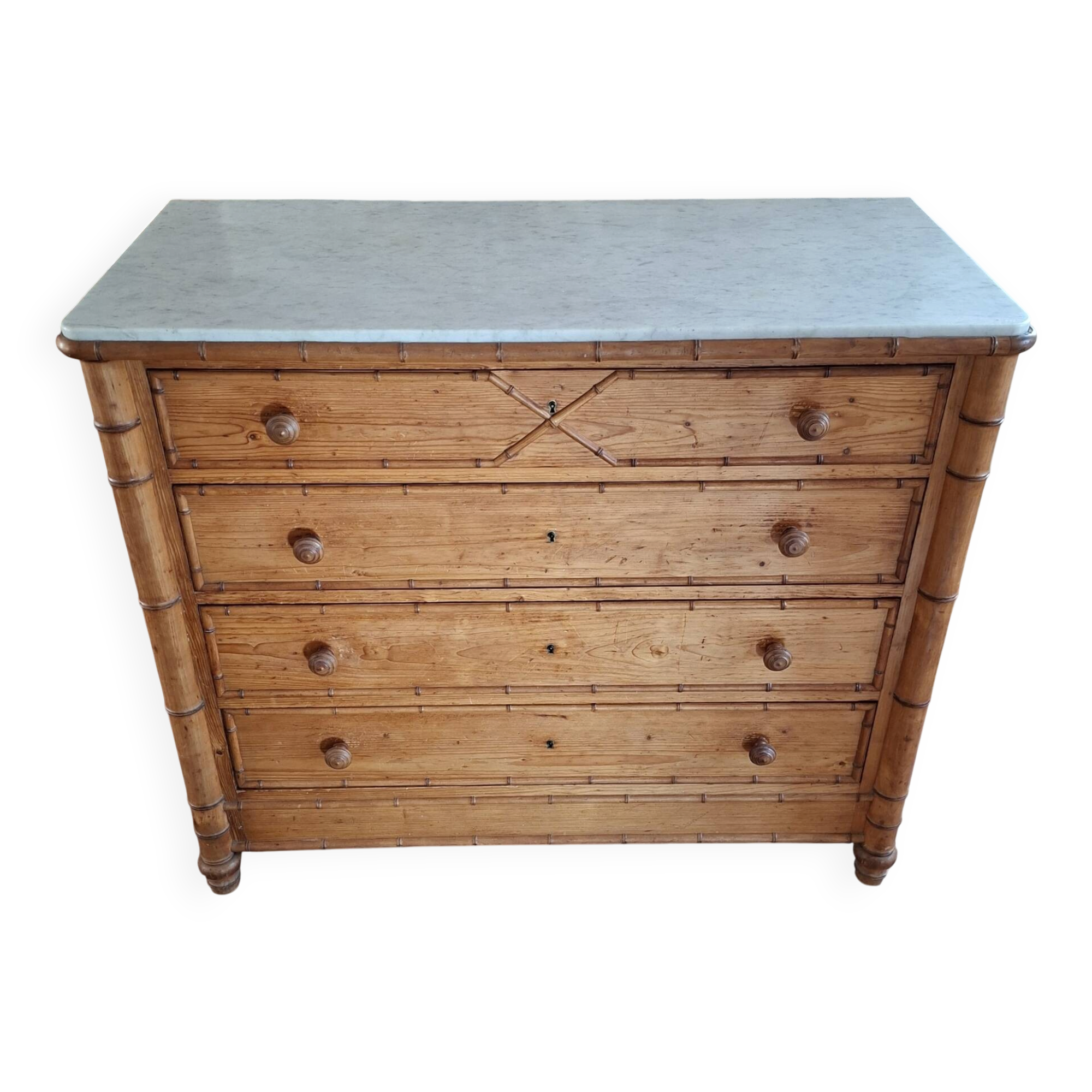 1920 faux bamboo chest of drawers