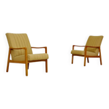 Pair of Jitona Sobeslav cream armchairs Ex Czechoslovakia