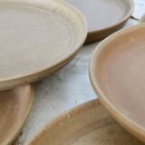 6 vintage stoneware dinner plates