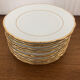 12 white porcelain dessert plates from Limoges CG Cie