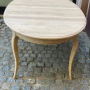 Louis XV oval extendable dining table stripped in solid oak 260cm 1970