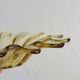 Yellow translucent blown glass pocket emptier