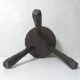 vintage brutalist solid oak tripod stool