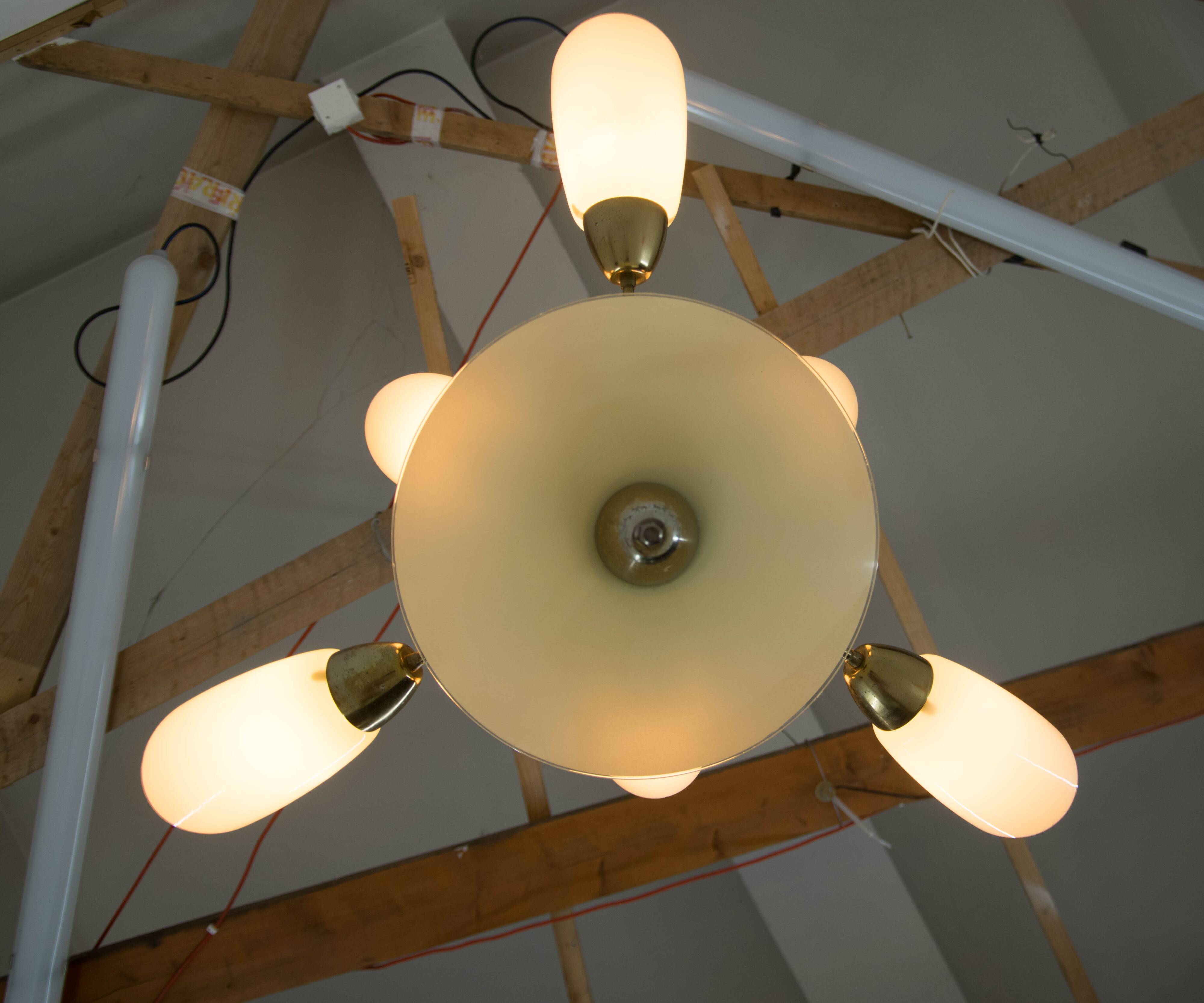 Mid-Century Chandelier by Kamenicky Senov, Czechoslovakia, 1950s