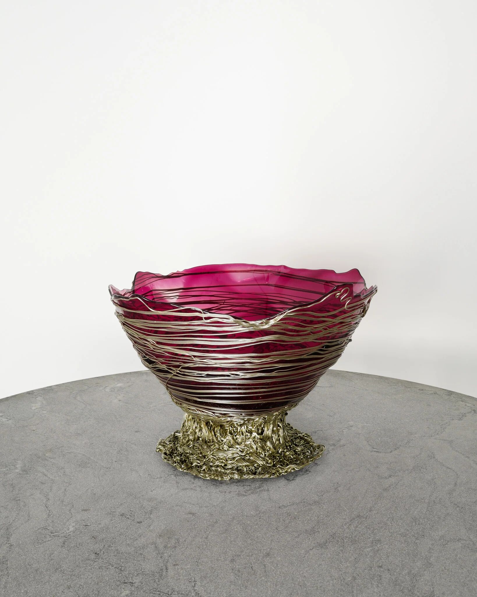 Italian Decorative Contemporary "Ogiva Basket" Purple Bowl by Gaetano Pesce