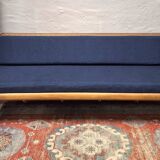 Danish teak convertible daybed sofa with backrest compartment, 1960s