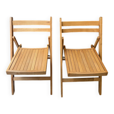 Paire chaises pliantes années 80
