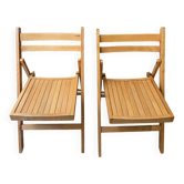 Paire chaises pliantes années 80