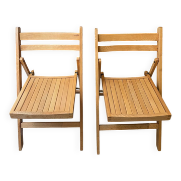 Paire chaises pliantes années 80
