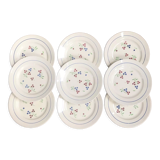 Set of 9 antique dessert plates
